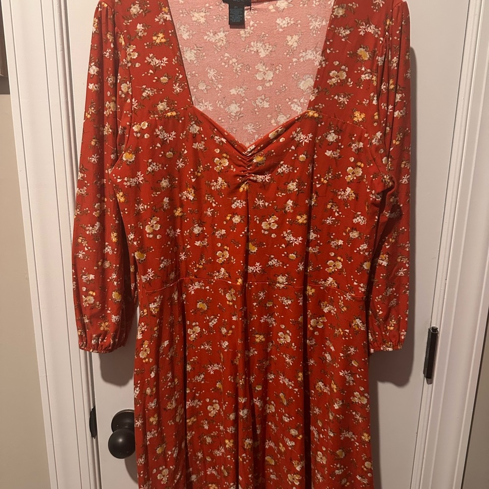 Floral Burnt Orange Dress
